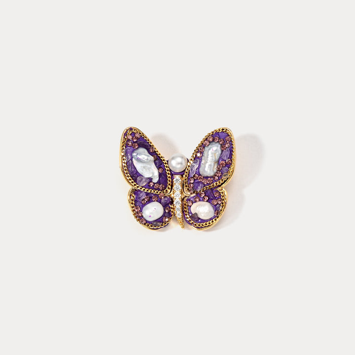 Purple Butterfly Brooch