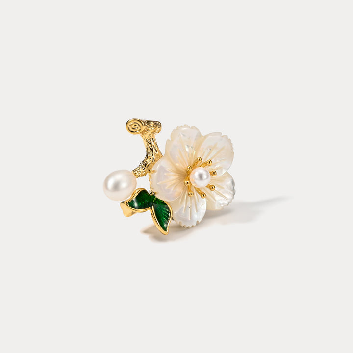 Shell Flower Brooch