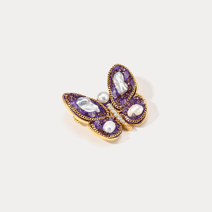 Purple Butterfly Brooch