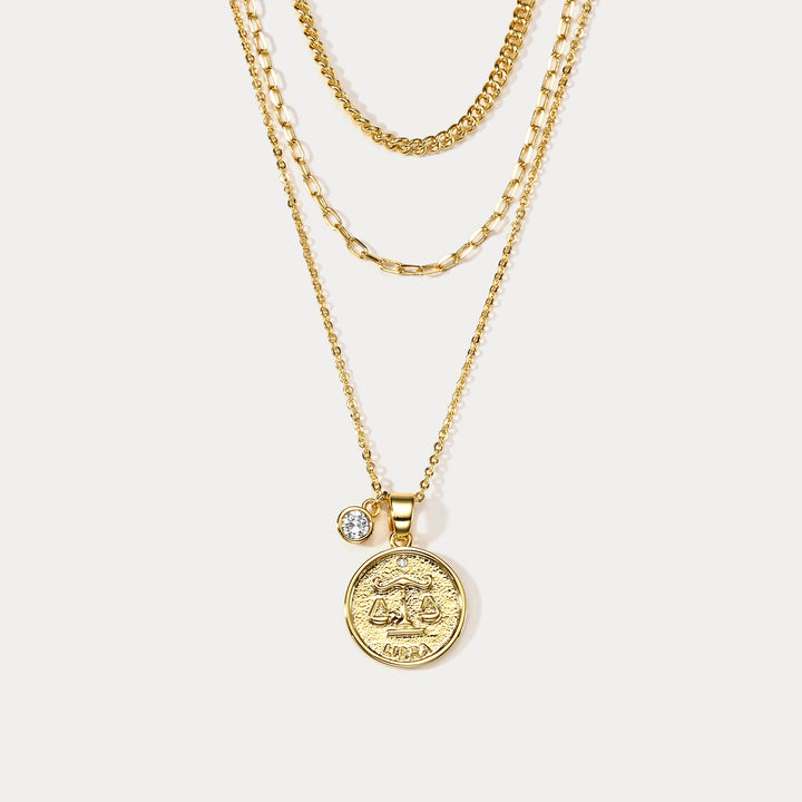 Libra Zodiac Layered Necklace