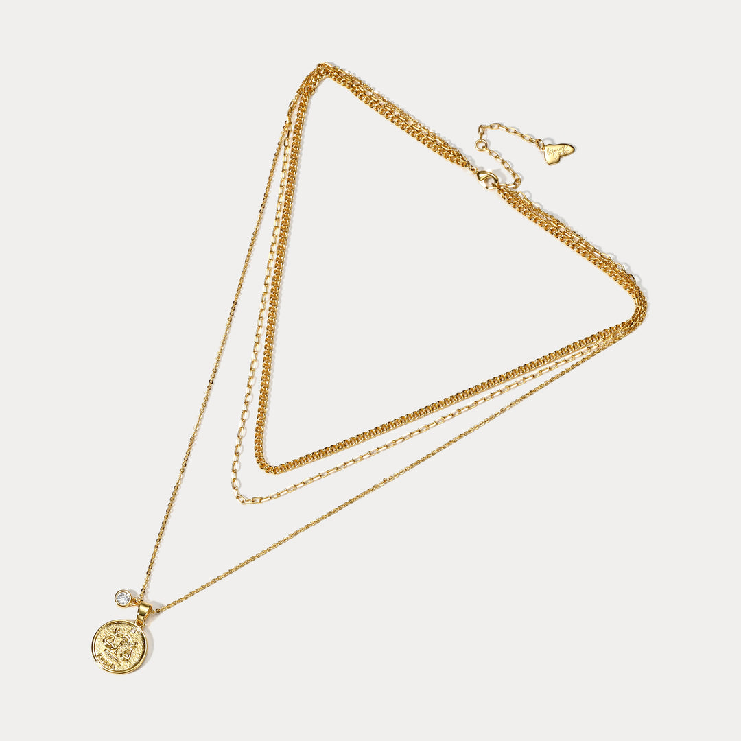 Selenichast Libra Zodiac Layered Necklace