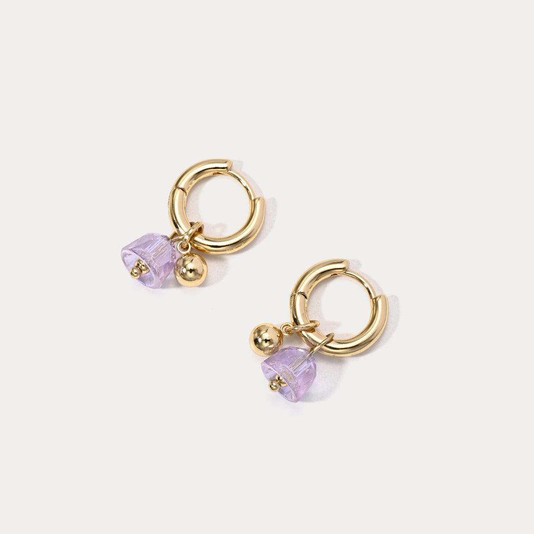 Amethyst Huggie Earrings