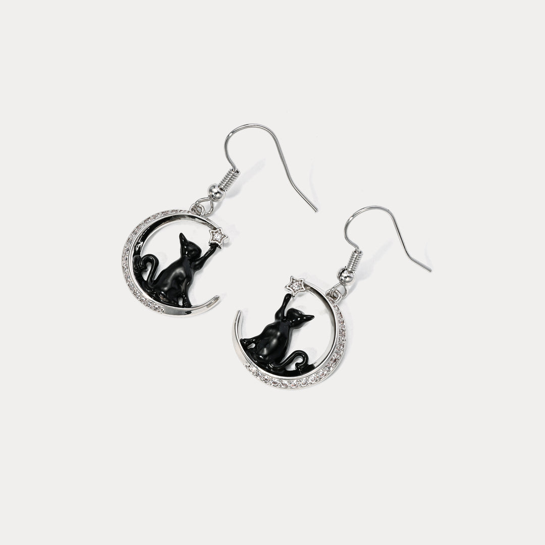 Selenichast Black Cat Earrings