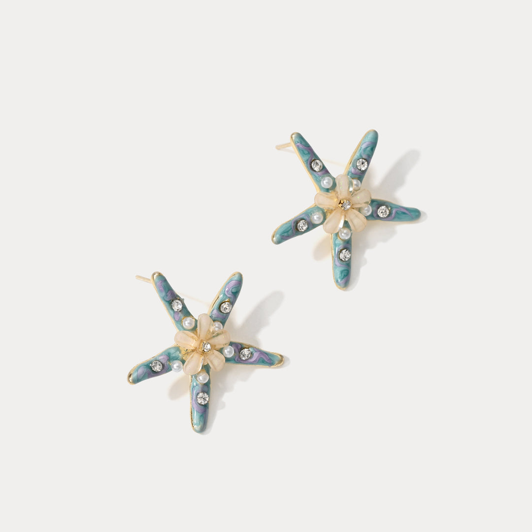 Ocean Starfish Flower Earrings