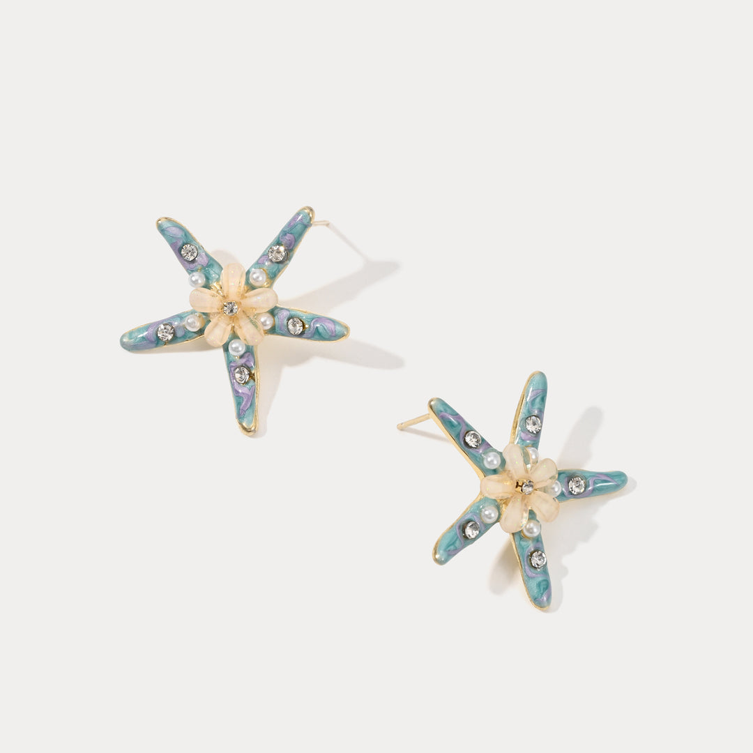 Ocean Starfish Flower Earrings