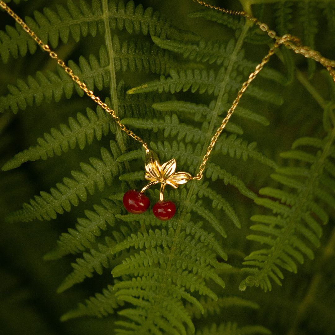 Gold Cherry Necklace