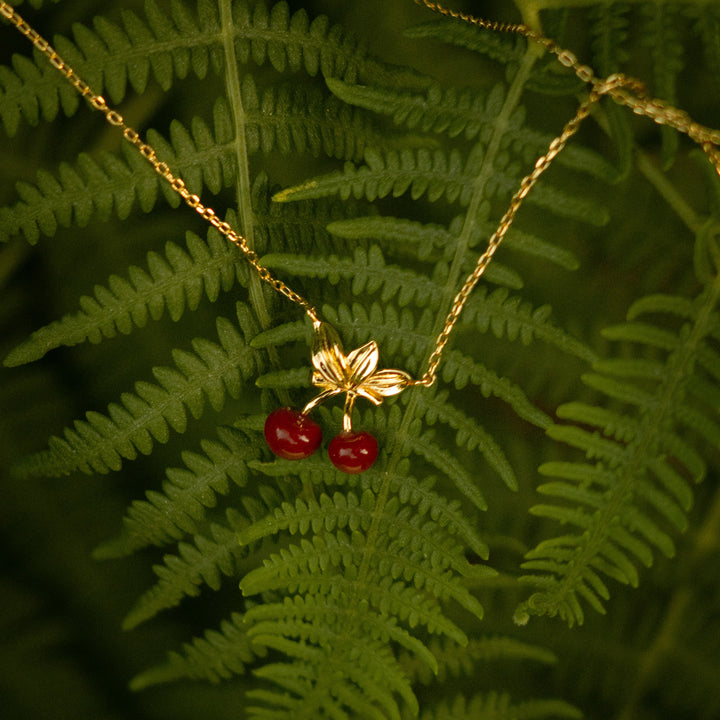 Gold Cherry Necklace