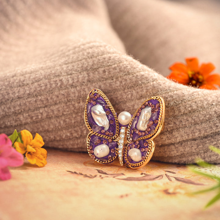 Purple Butterfly Brooch