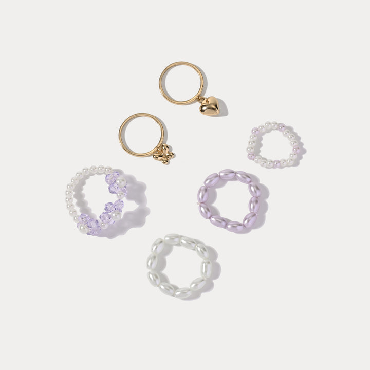 Lavender Ring Set