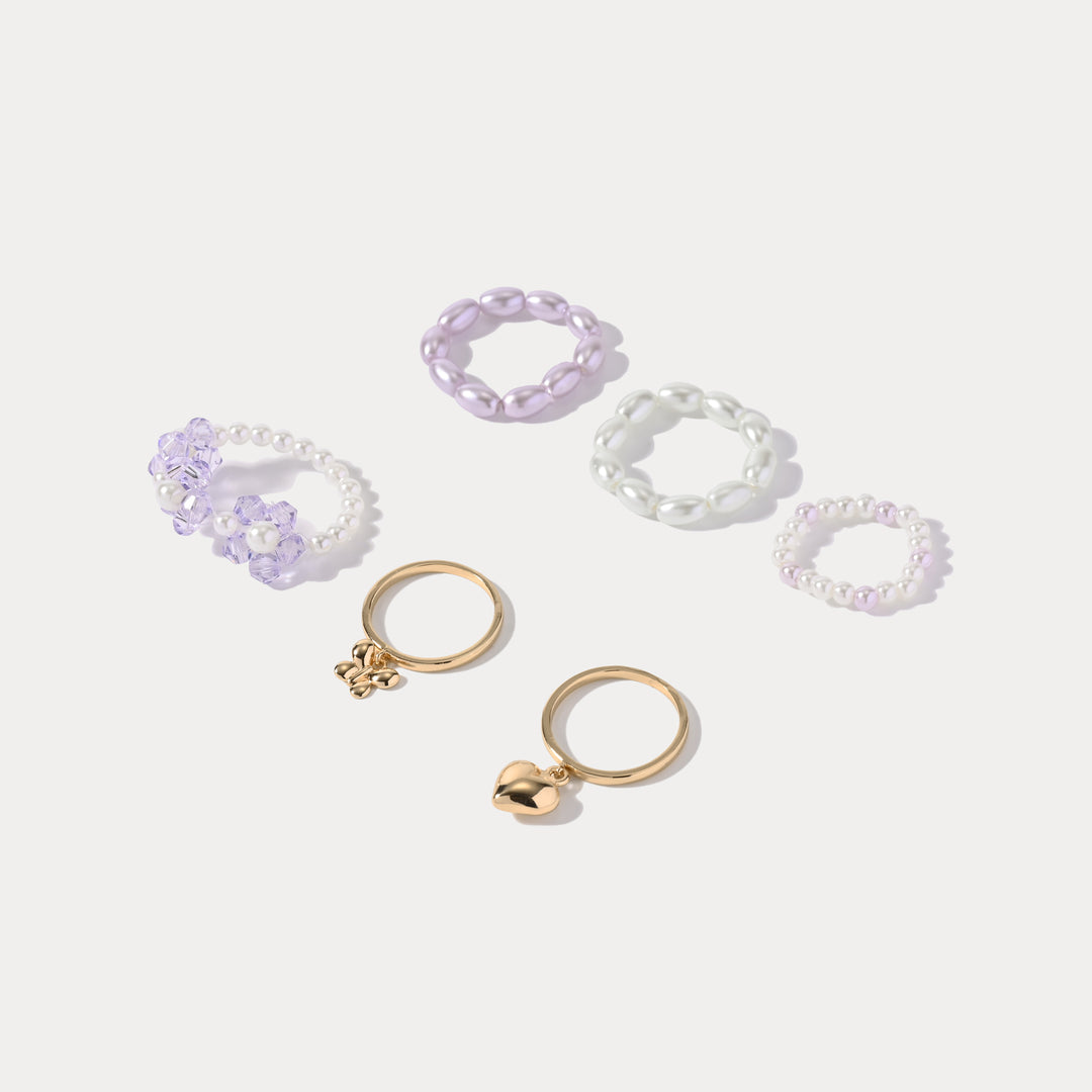 Lavender Ring Set