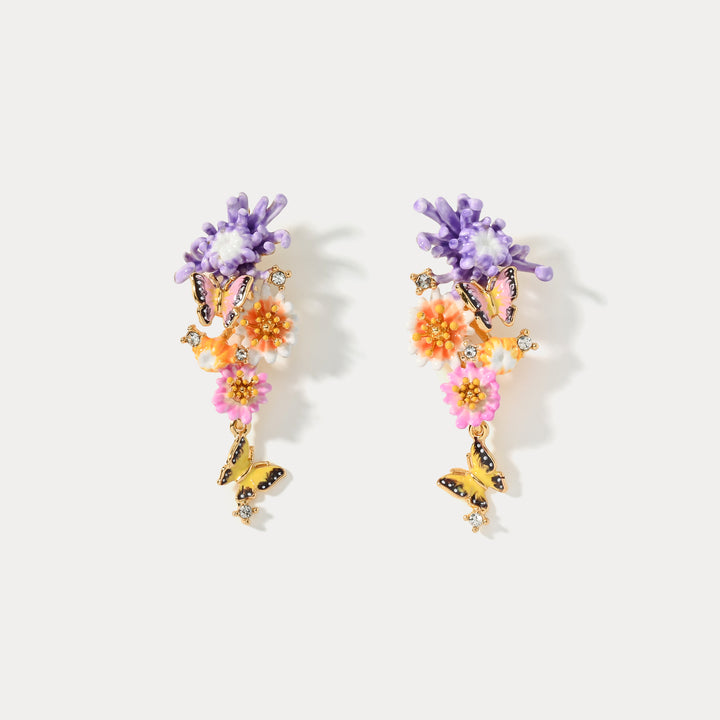 Selenichast Daisy Butterfly Earrings