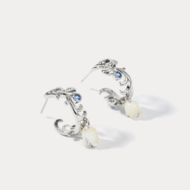 Silver Lily Of The Valley Earrings