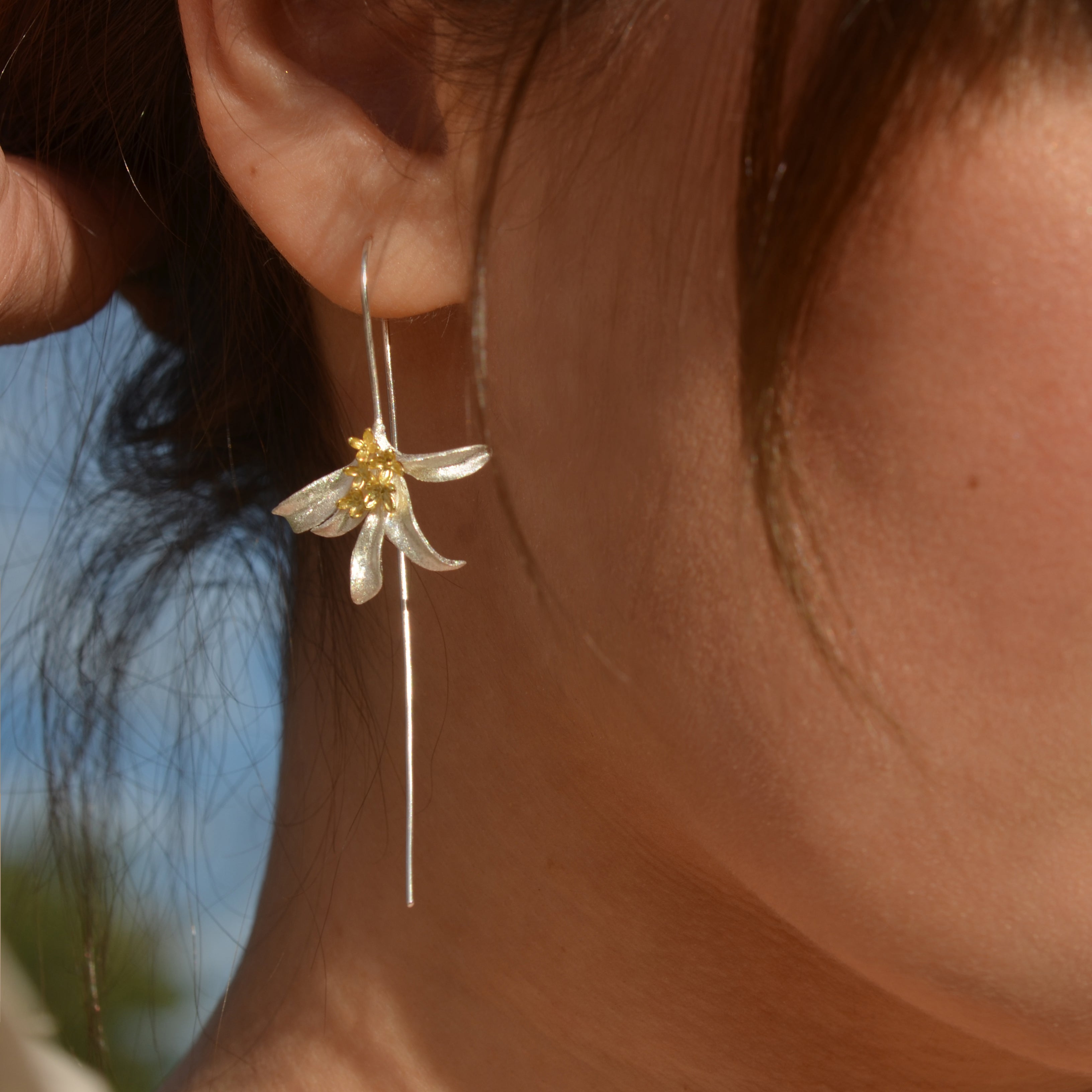 Osmanthus Fragrans Hook Gold Earrings