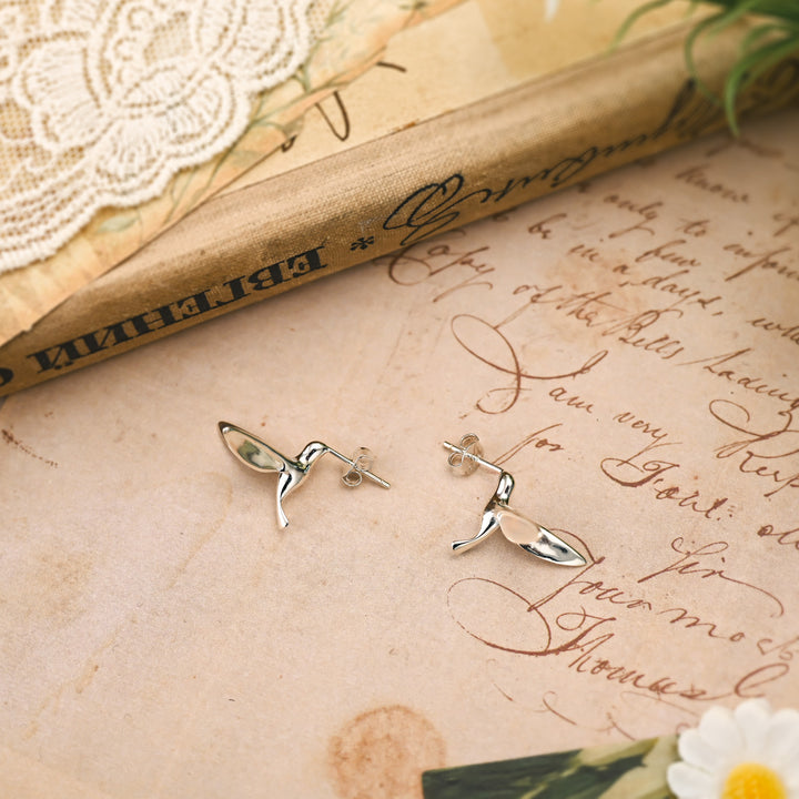 Silver Hummingbird Earrings