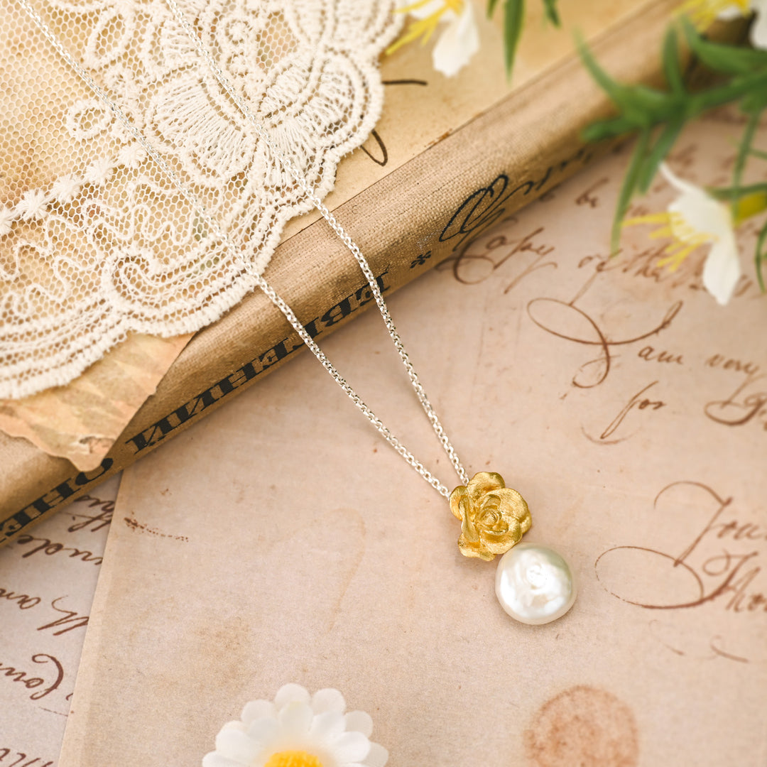 Gold Camellia Necklace