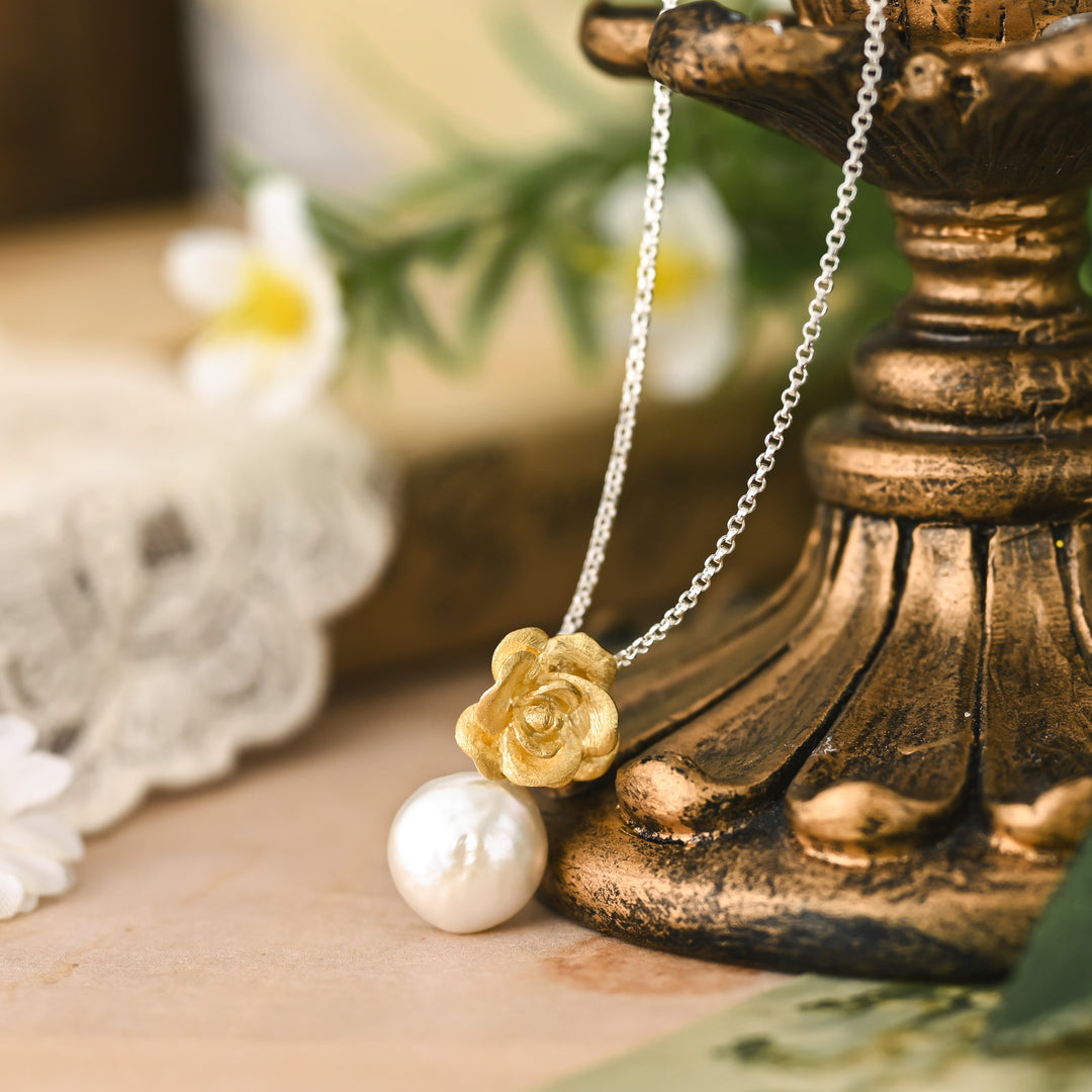 Gold Camellia Necklace