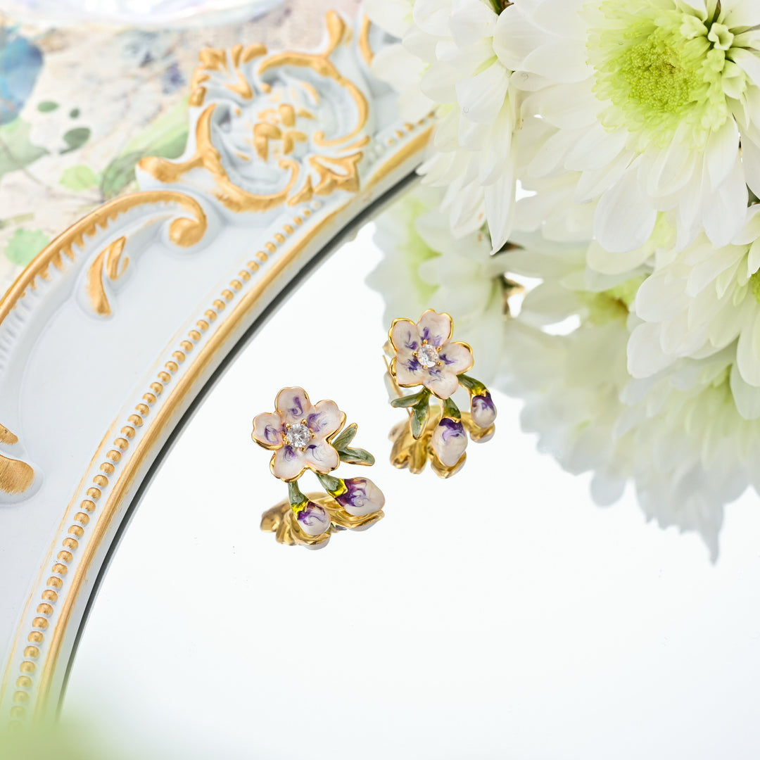 Oil Painting Flower Earrings