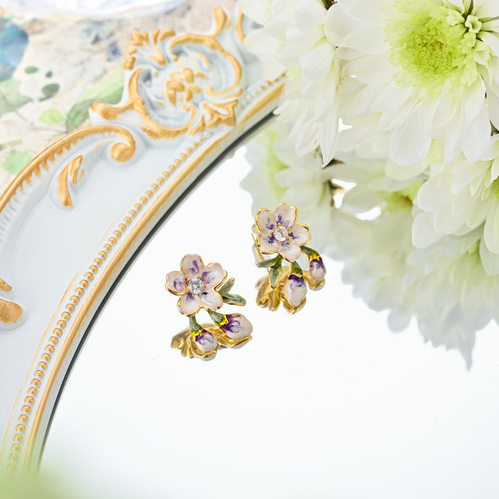 Oil Painting Flower Earrings
