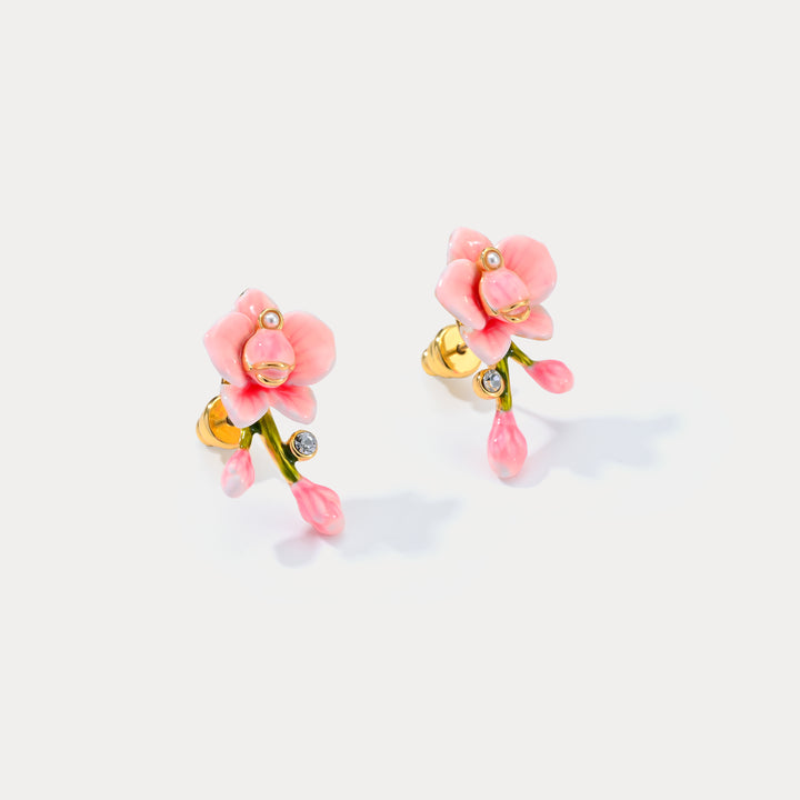 Pink Orchid Earrings