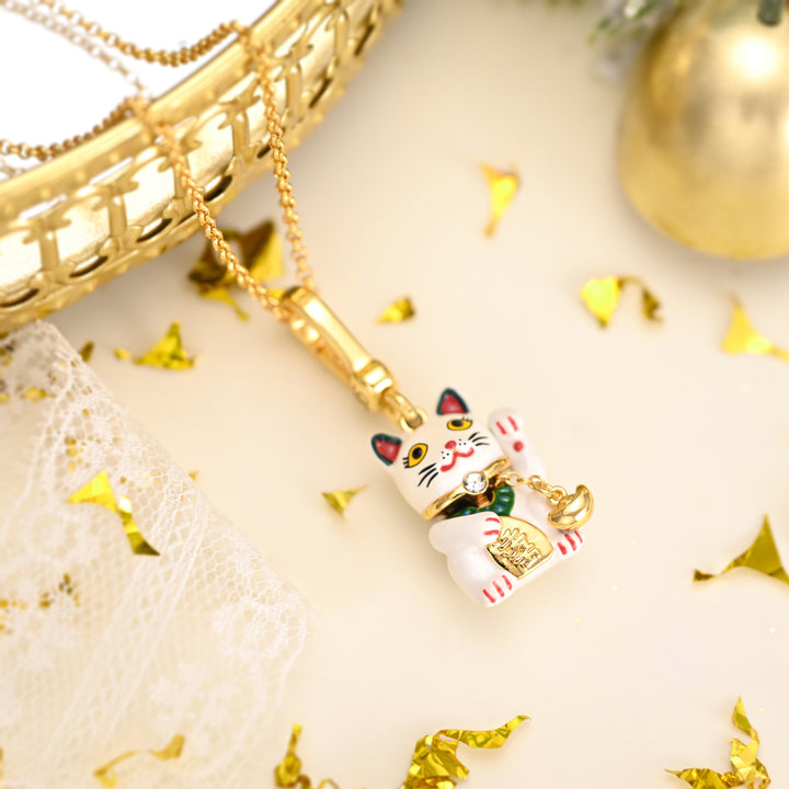 Lucky Cat Locket Necklace