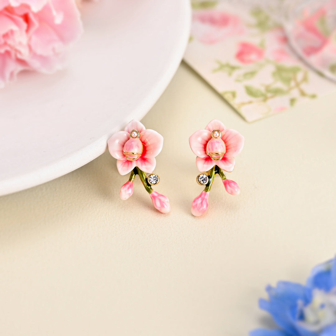 Pink Orchid Earrings