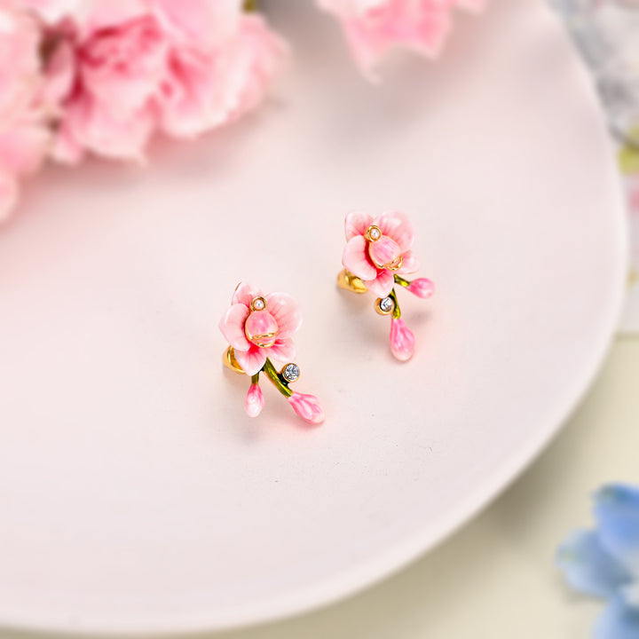 Pink Orchid Earrings