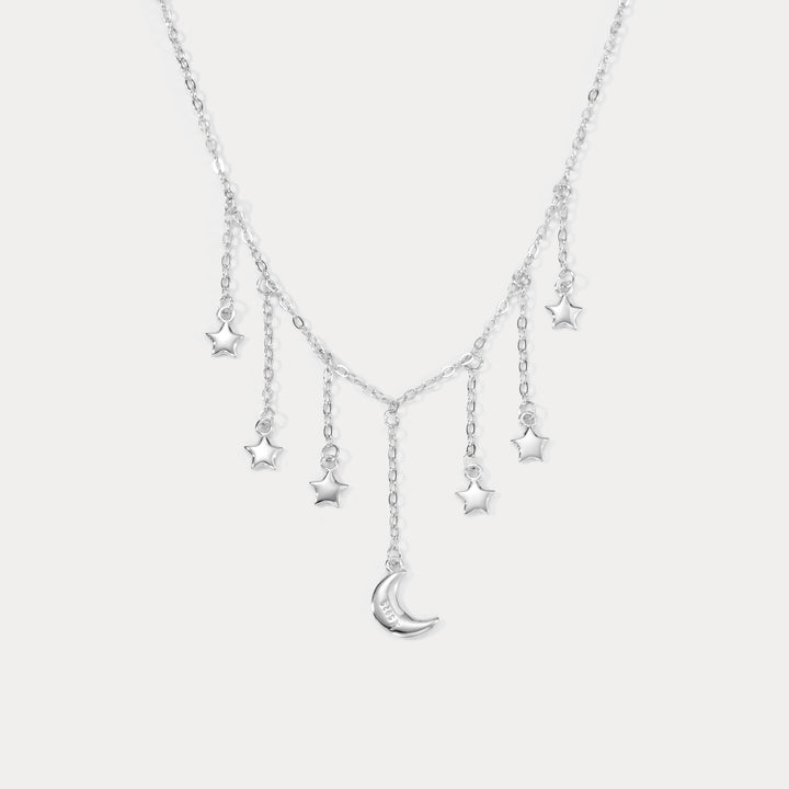 Selenichast Moon and Star Tassel Necklace