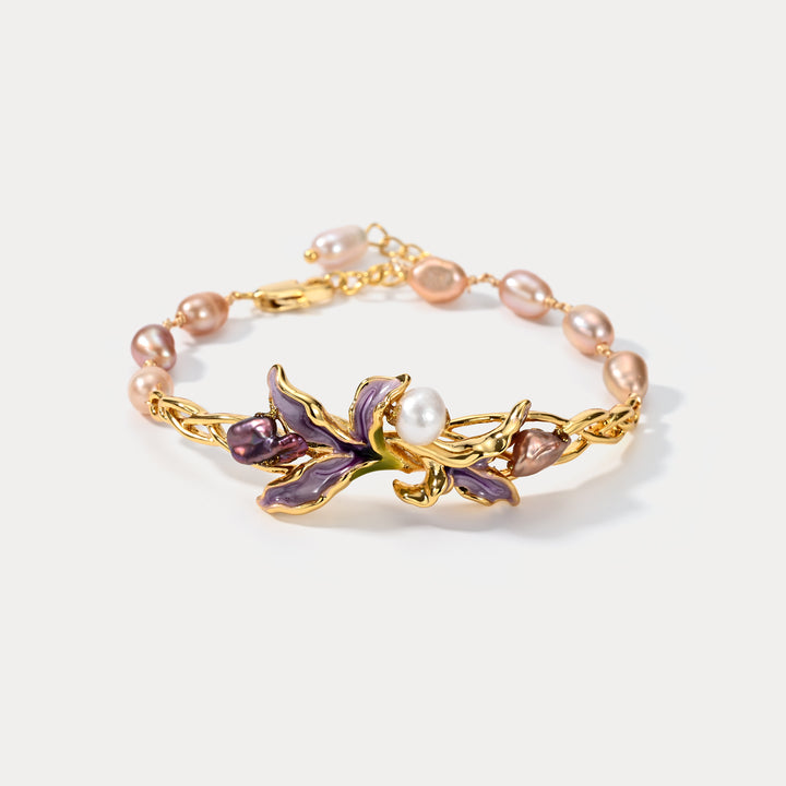 Selenichast Iris Flower Pearl Bracelet