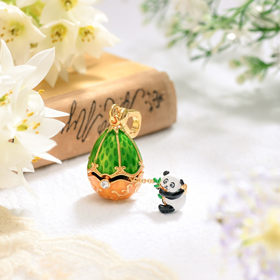 Cute Panda Egg Locket Necklace