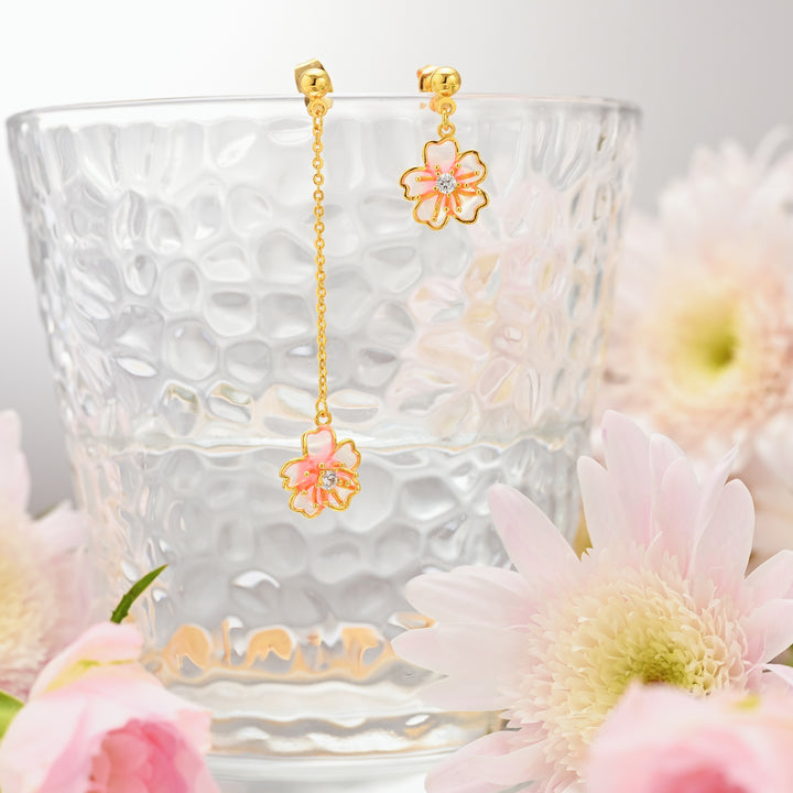 Delicate Sakura Mismatched Earrings