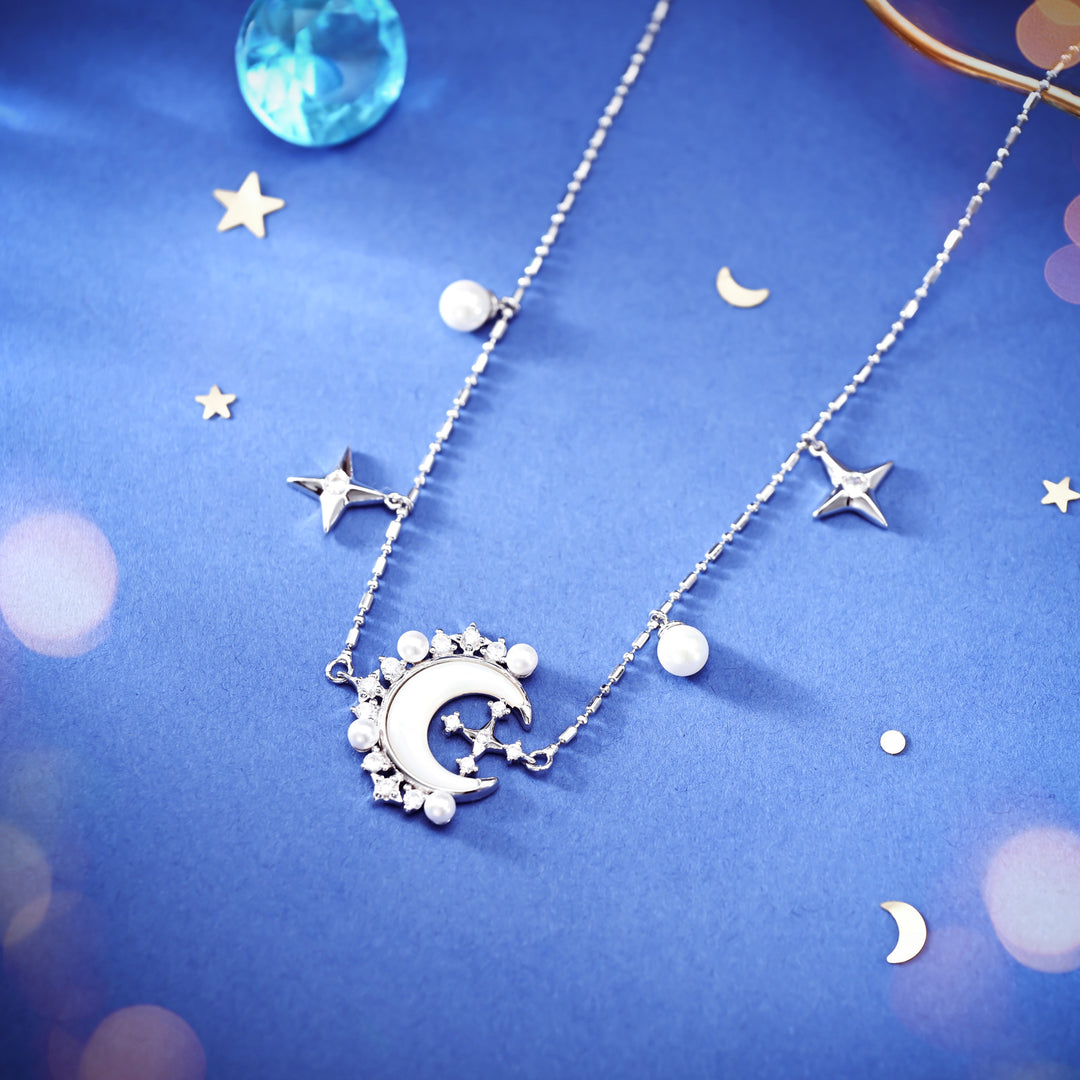 Moon and Star Necklace