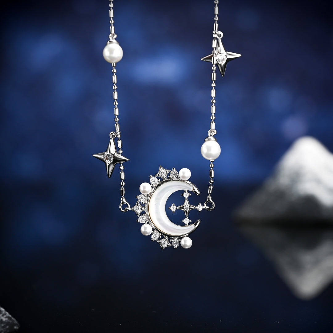 Moon and Star Necklace