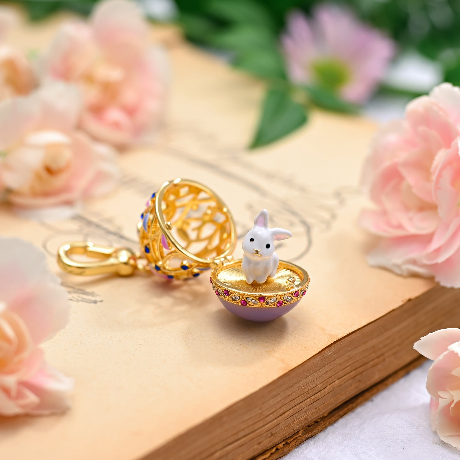 Rabbit Egg Locket Necklace