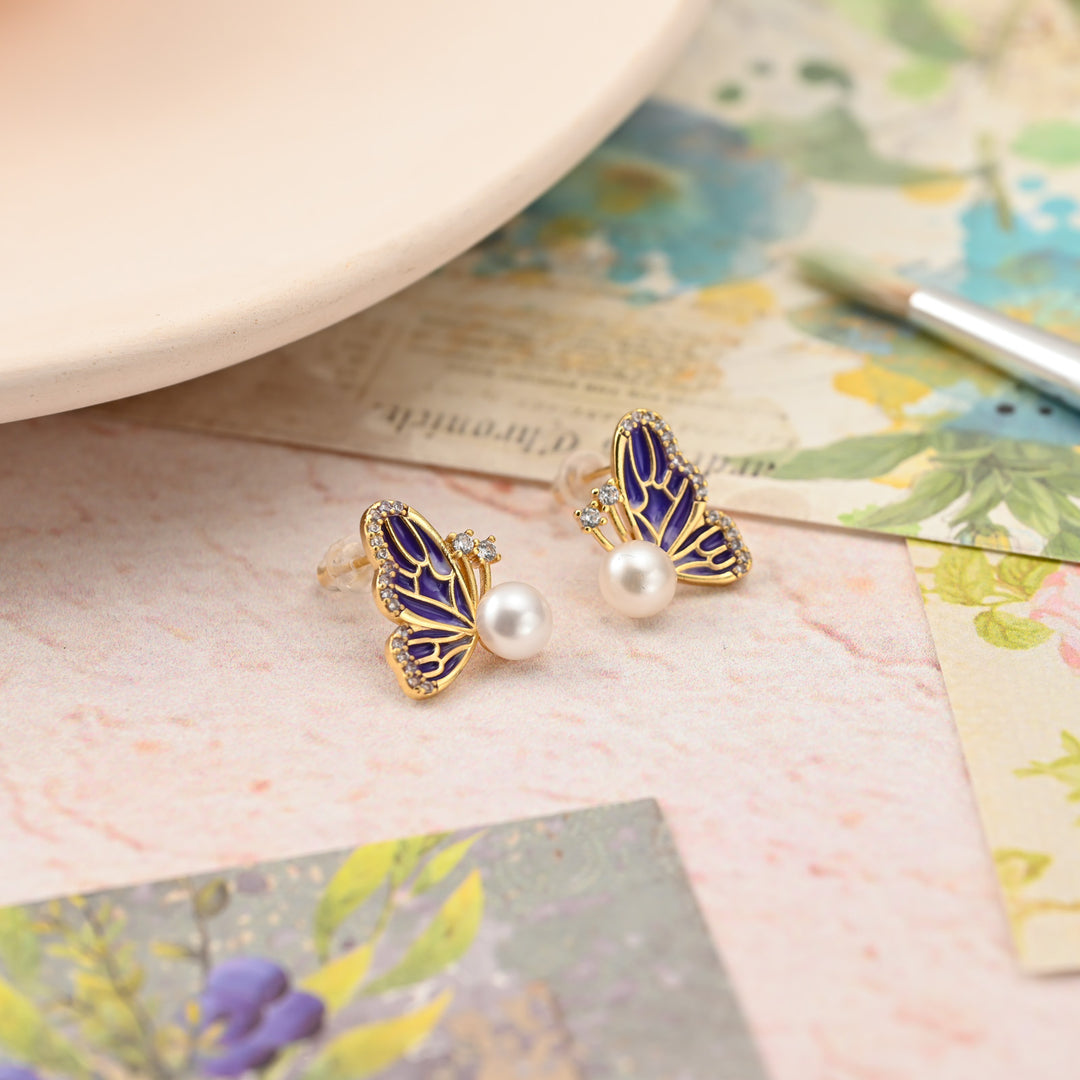 Butterfly Pearl Earrings