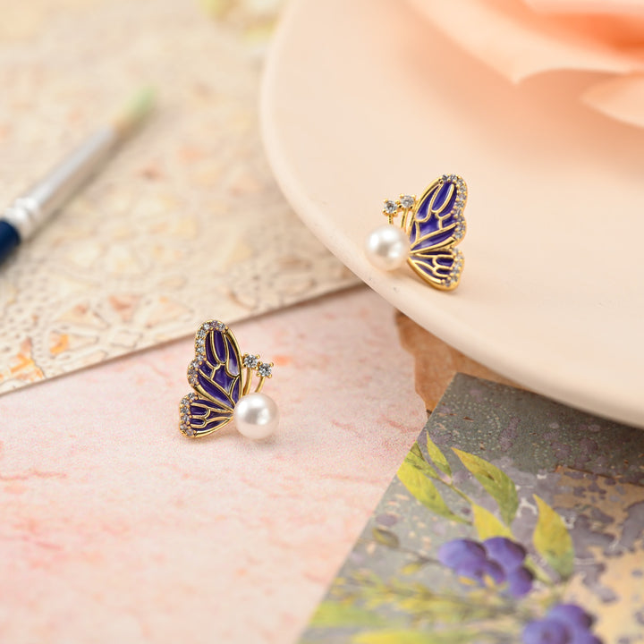 Butterfly Pearl Earrings