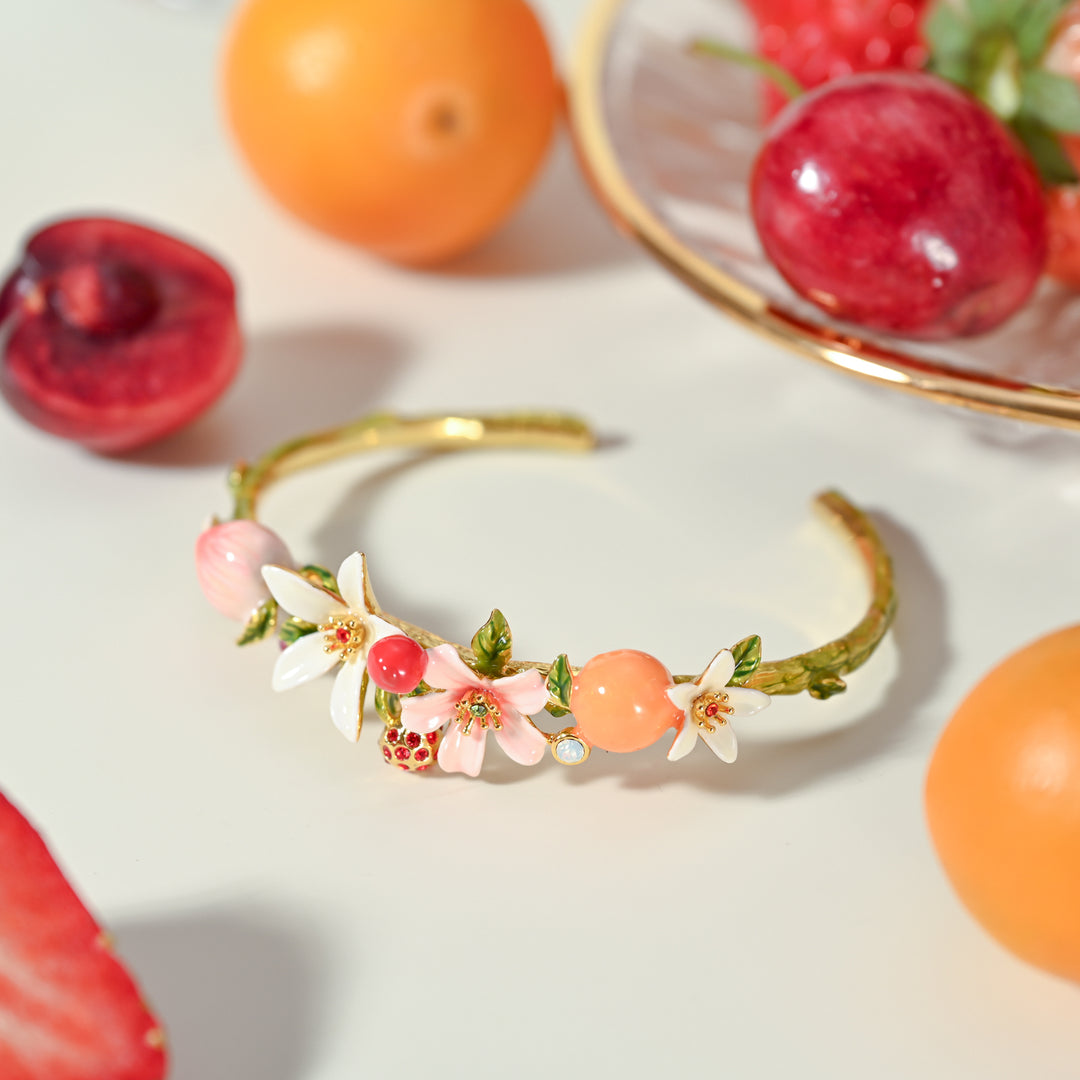 Orange Cherry Flower Cuff