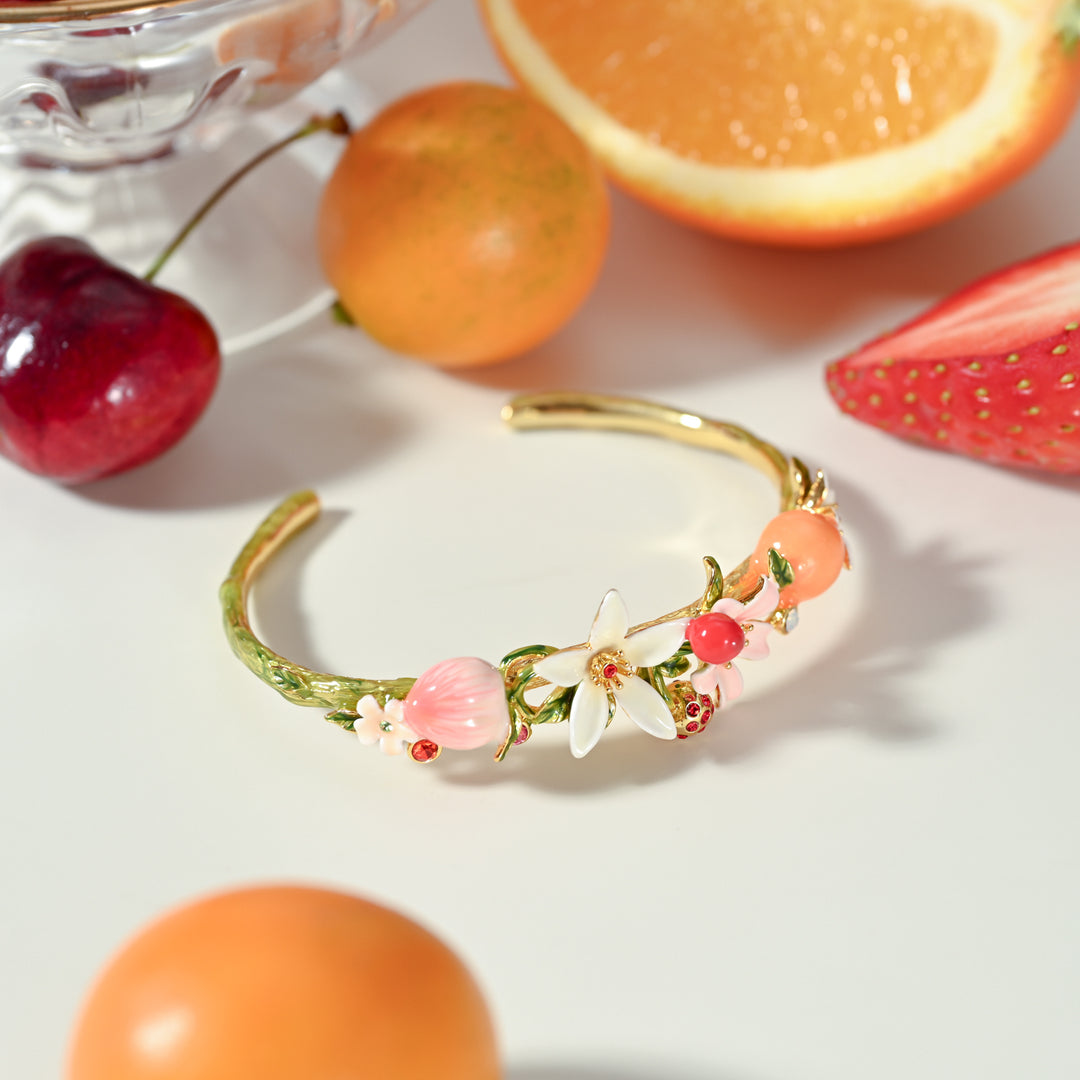 Orange Cherry Flower Cuff