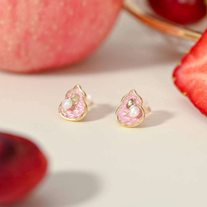 Pink Gourd Earrings