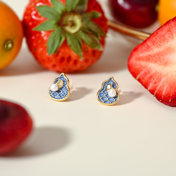 Blue Gourd Earrings