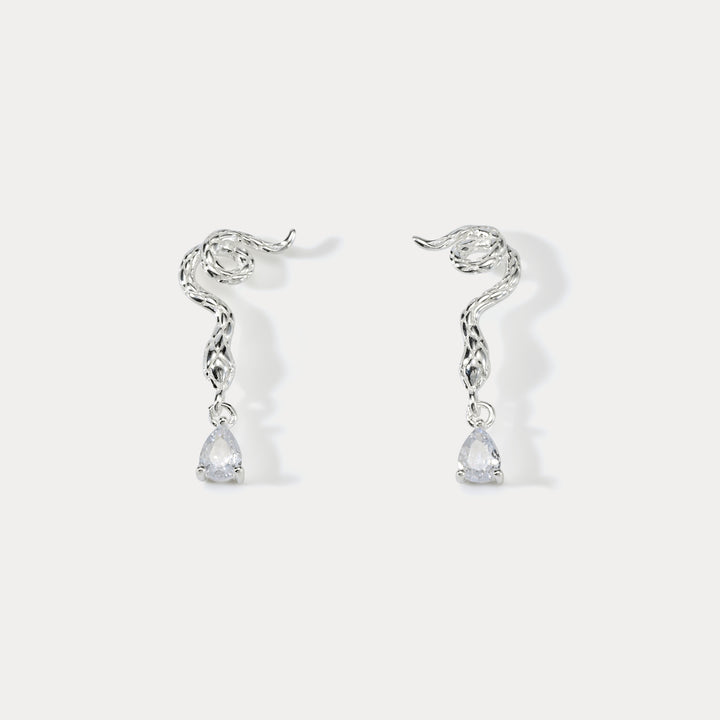 Sterling Silver Snake Earrings