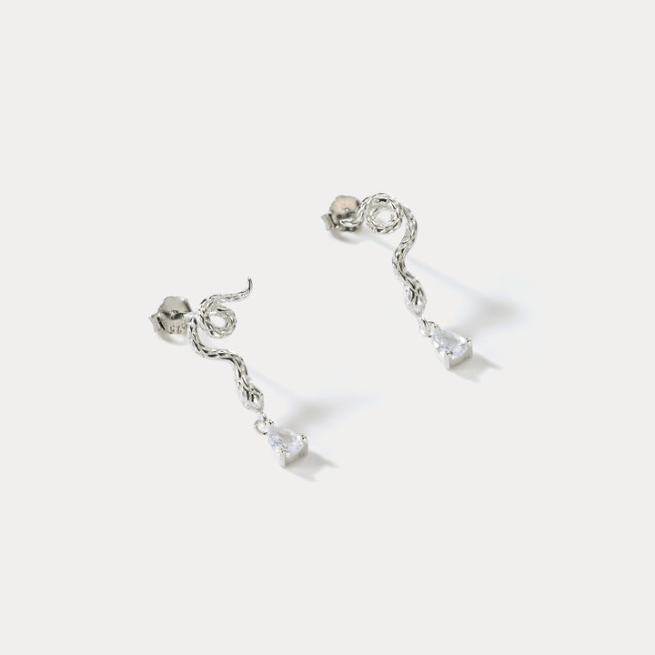 Sterling Silver Snake Earrings