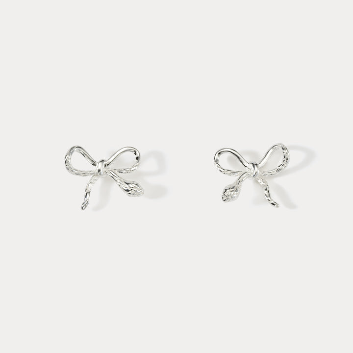 Sterling Silver Snake Bow Earrings