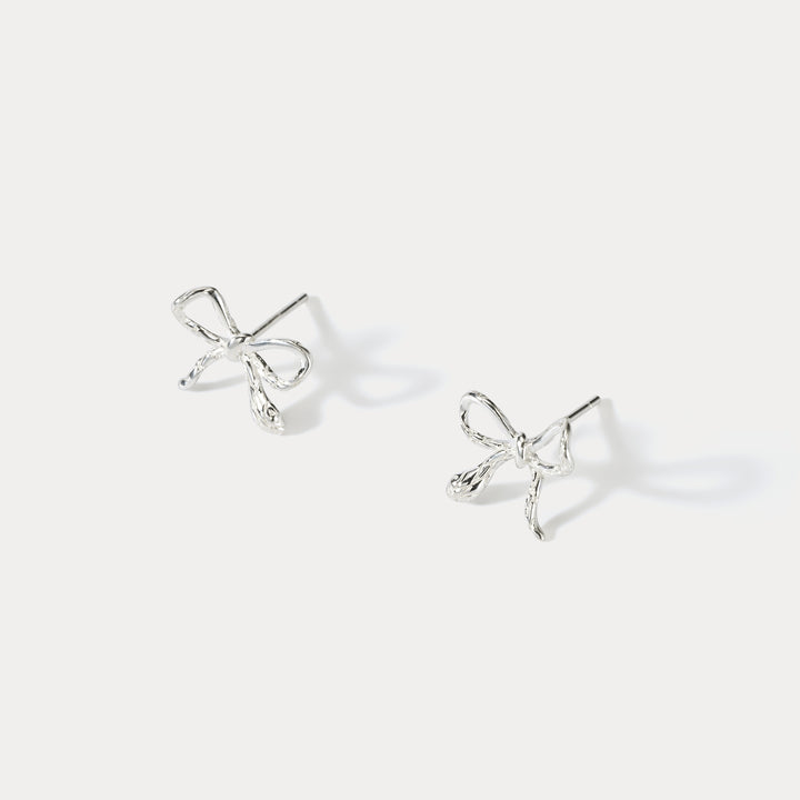 Sterling Silver Snake Bow Earrings