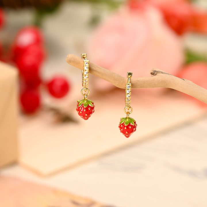 Strawberry Drop Earrings