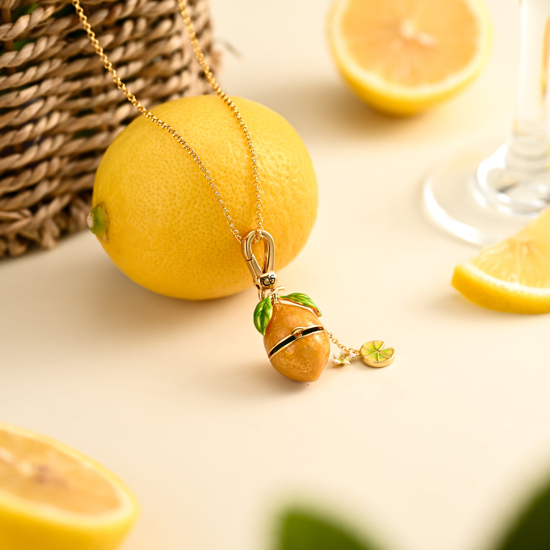 Lemon Locket Pendant Necklace