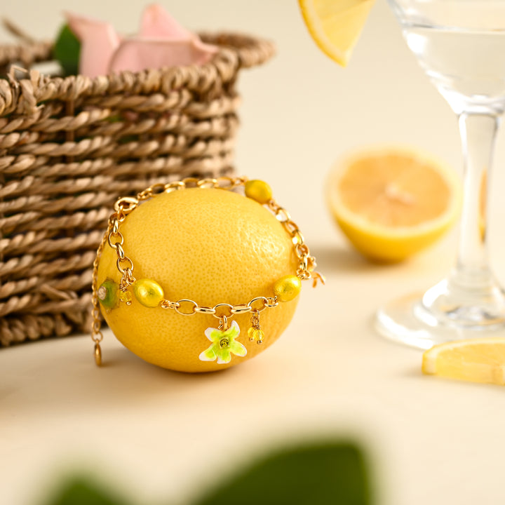 Gold Dainty Lemon Bracelet