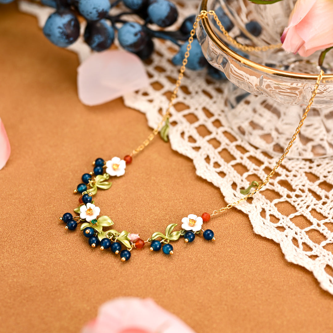 Blueberry Flower Necklace