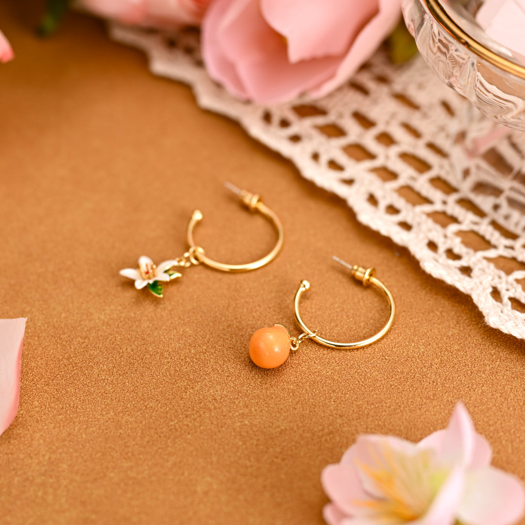 Boucles d'oreilles à fleurs orange