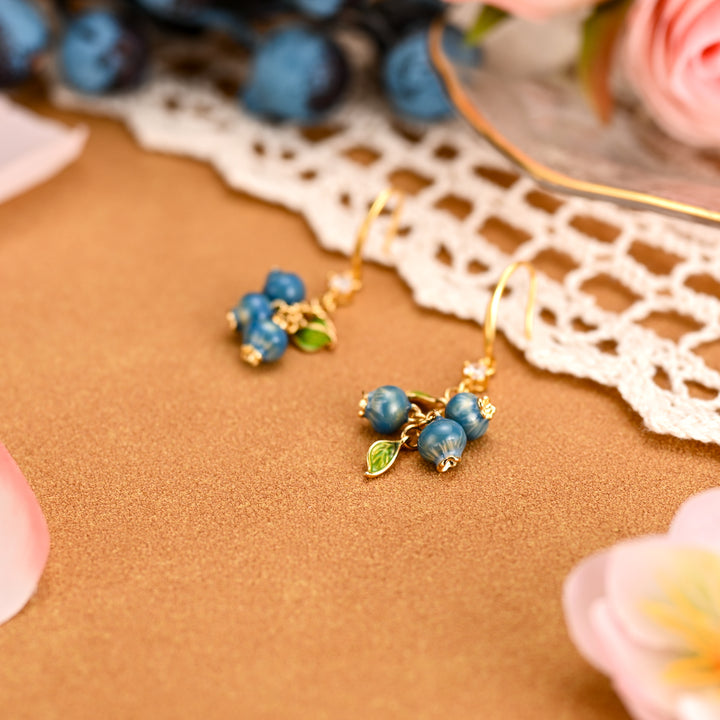 Boucles d'oreilles aux myrtilles