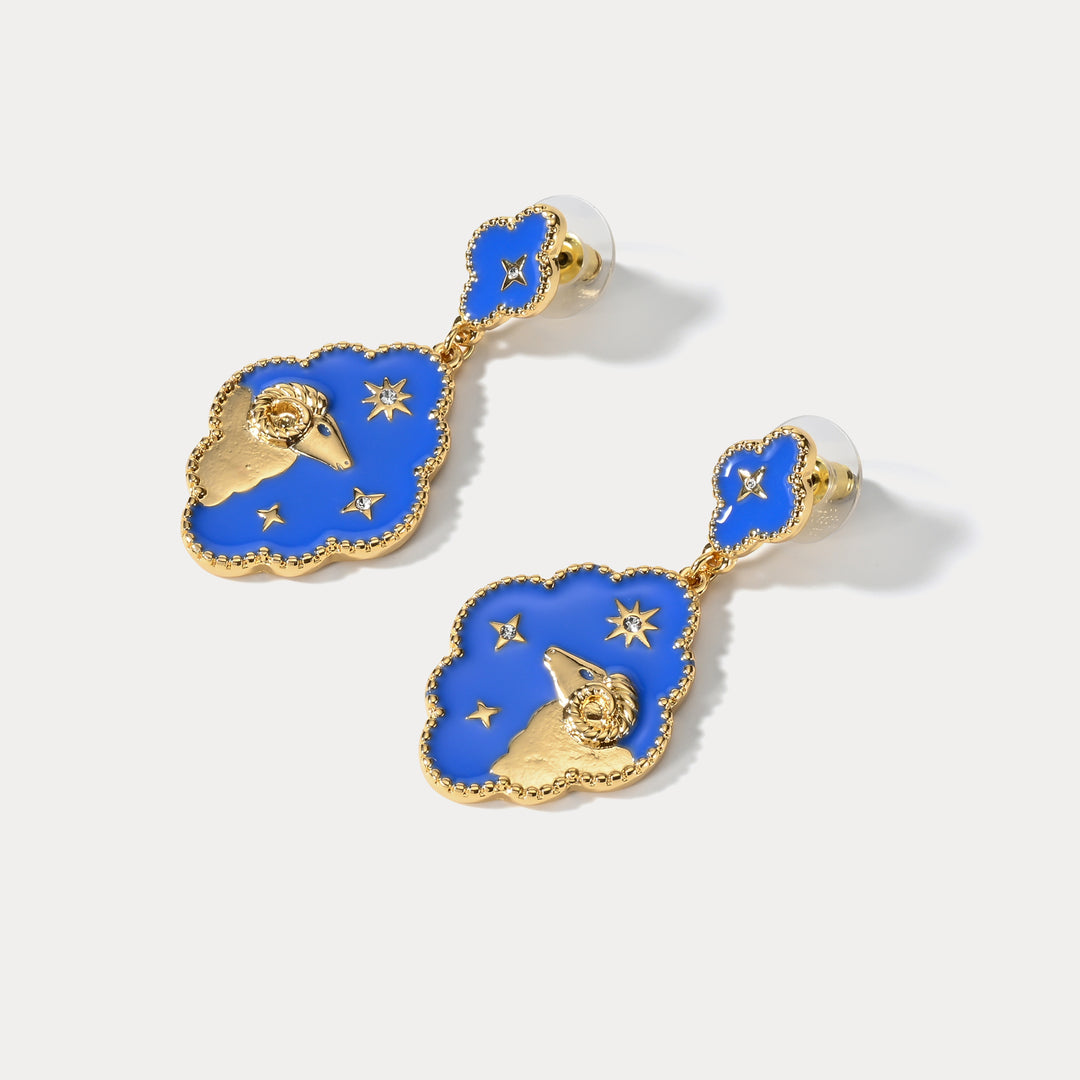 Aries Enamel Earrings